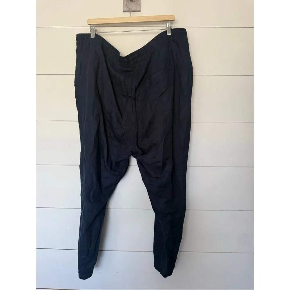 H&M Women’s 26 Navy Blue Linen Pull on Pants